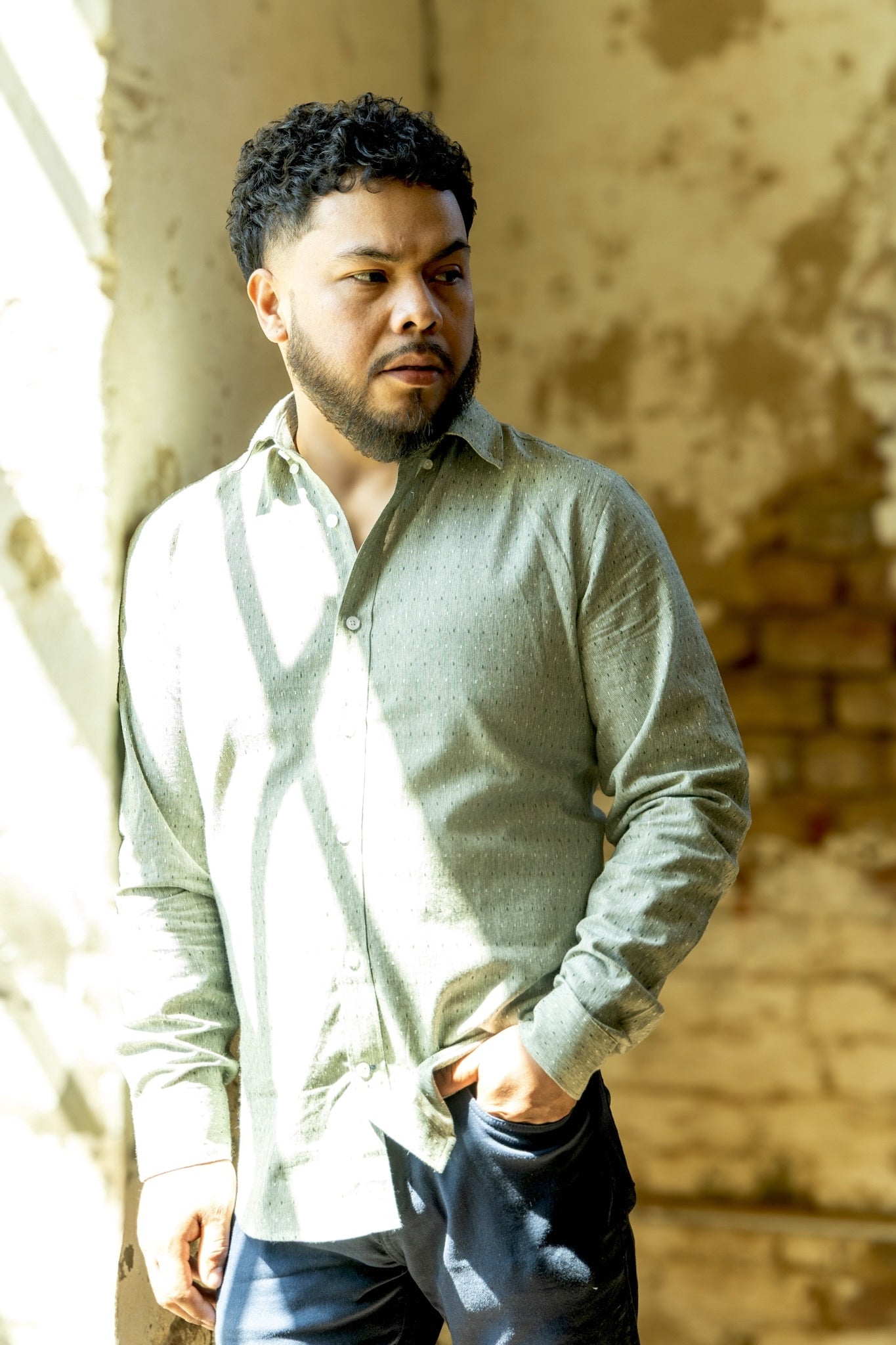 The Sage Slim-Fit Textured Button-Down