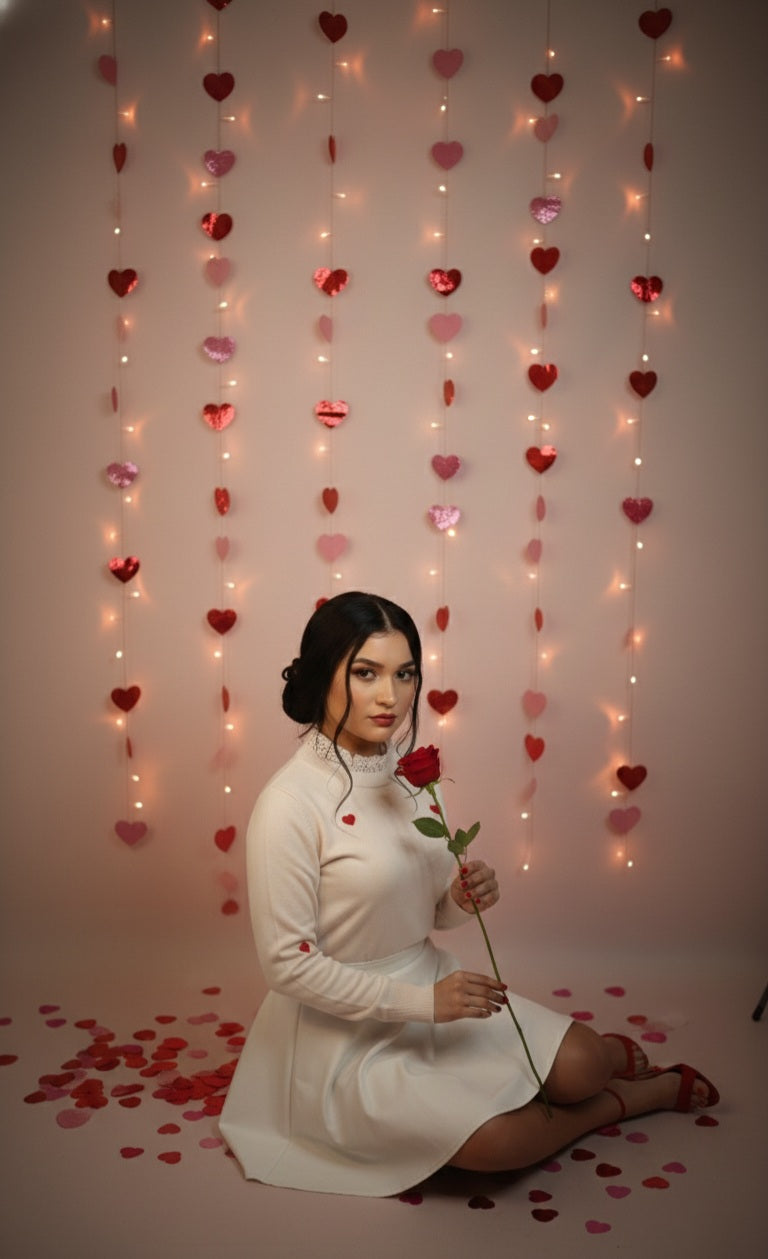 Embroidered Heart Shaped Long Sleeve Sweater