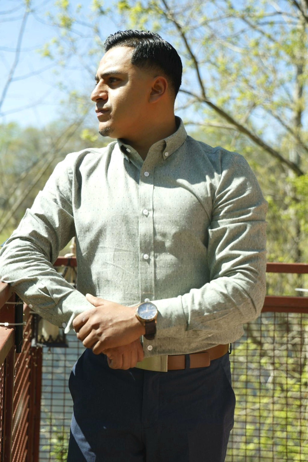 The Sage Slim-Fit Textured Button-Down