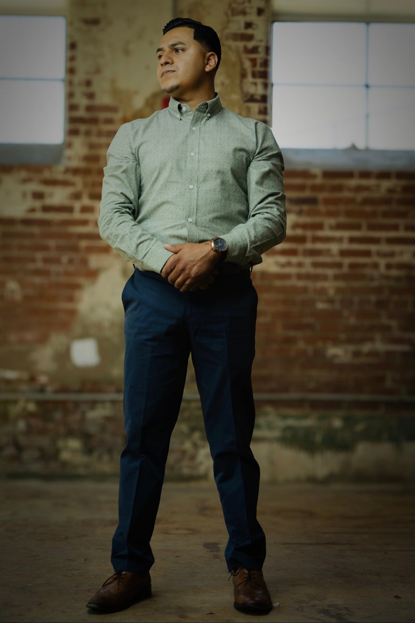 The Sage Slim-Fit Textured Button-Down
